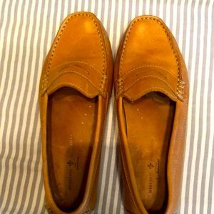 Tan leather Mercanti Fiorentini driving moccasins